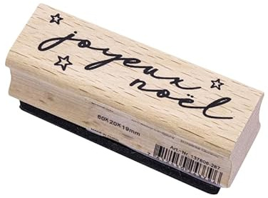 Artoz Stempel - Holzstempel - Text: Joyeux noël, 60 x 20 x 19 mm, Buche, Schweizer Design, FSC®-Zertifiziert