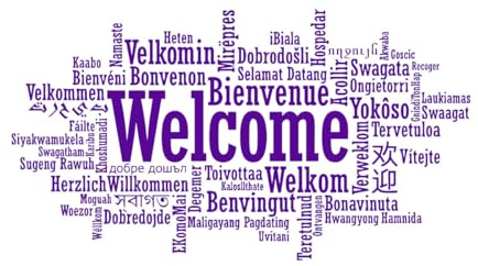 Welcome Language Sign Wall Decal Office Business Shop Decor Welcome in Many Languages Vinyl Sticker Welcome Sign Wall Art Extra Large - 75x136cm