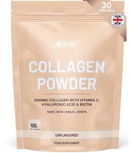 Freak Athletics Collagen Powder - Unflavoured, 156g (30 Servings) UK Made | Collagen Peptides Powder with Hyaluronic Acid, Vitamin C & Biotin, 5000mg Hydrolysed Bovine Collagen per Serving