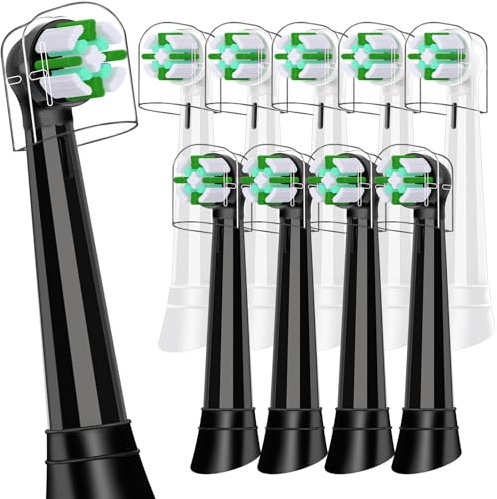 10er Aufsteckbürsten Kompatibel mit Oral B iO 2 3N 3 4 5 6 7 8 9 10 Series Zahnbürste Elektrische, IO Zahnbürste Aufsätze Für Zahnfleischpflege und Zahnreinigung (Schwarz/Weiß)