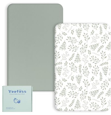 Yoofoss 2 Pack Baby Spannbettlaken Spannbetttuch Mikrofaser Matratzenauflage Atmungsaktiv Matratzenschoner Laken für 50x89 cm 50x90 cm 55x90 cm Beistellbett Babybetten Kinderbett