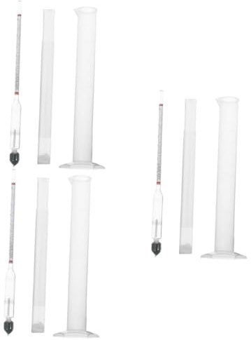 Gatuida 3sets Mead Hydrometer Testing Jar Alcohol Specific Scale for Home Brewing