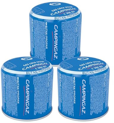 Campingaz 3 x C206 GLS Cartouche gaz, Lot de 3, pour réchauds et lanternes de Camping 206, 190 g de mélange Butane/Propane Puissant (80/20) par Cartouche, Bleu