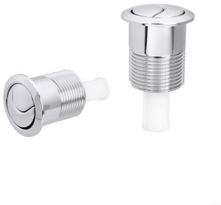 Entgoinggo Toilet Flush Buttons Replacement,Dual Flush Cistern Button For Siamp For Skipper 45 Chrome Toilet Tank Switch 85X48mm ABS
