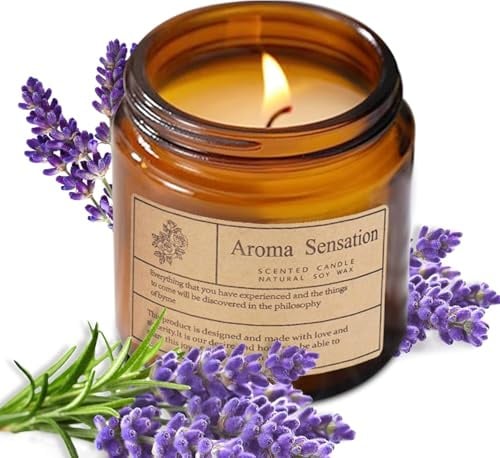 Duftkerzen, Herbst Duftkerzen, Bio-Kerzen, ungiftig, Sojakerzen, Dosenkerzen für den Duft zu Hause, Kerzen für Männer und Frauen, Stressabbau, Meditation, Yoga (Lavendel Eukalyptus 200g)