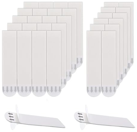 36Pcs Wall Picture Frame Hanging Strips: Heavy Duty Adhesive Frame Fastening Stickers – Damage-Free, No Nails Picture Hanging Strips for Photos, Mirrors & Wall Decor (White)