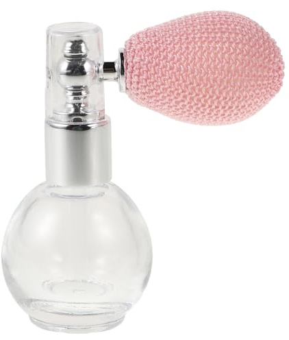 Alipis Refillable Pink Glass Powder Spray Bottle Empty Spray Container Loose Powder Dispenser for Travel and Cosmetic Use