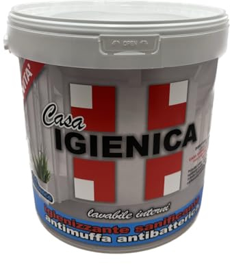 laiv Idropittura Antimuffa per Interni Professionale Bianca 13 LITRI – Pittura Igienizzante Antibatterica Traspirante e Lavabile ad Alta Copertura – Pittura per Pareti Umide – Resa 12-14mq/lt