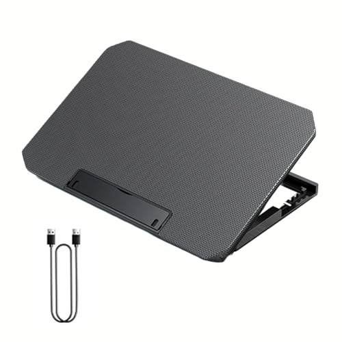 Jazuaiao Tapis de Refroidissement pour Ordinateur Portable réglable et Pliable avec 2 Ventilateurs Silencieux pour Ordinateur Portable avec hauteurs réglables et Connexion USB Laptop Cooling Pad