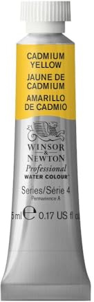 Winsor & Newton 102108 5 ml Tube Professional Water Colour, Cadmium Yellow
