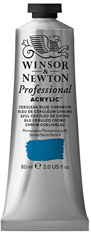Winsor & Newton 2320130 Professional Acrylfarbe in Künstlerqualität, hohe Farbbrillanz & Deckkraft, Archivqualität, 60ml Tube - Cölinblau Chrom