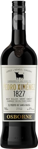 Osborne Sherry Pedro Ximenez 1827 – Hochwertiger, süßer Sherry, hergestellt nach dem Solera-Verfahren aus Andalusien in Spanien mit 17% vol. (1 x 0,75l)