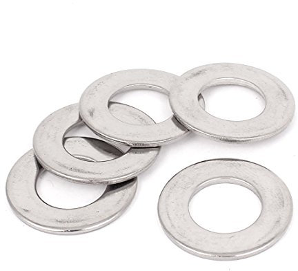 sourcing map Rondelle Plate 304 acier inox M14 x 28mm x 2mm vis fixation 5pcs