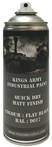 Kings Army Paint 400ml Black Matt Spray Paint, Airsoft, Paintball, Model Maker Paint