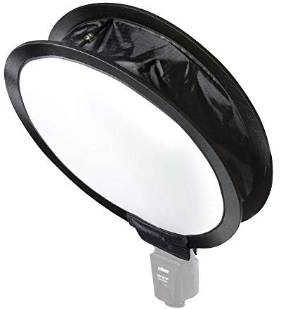 Dörr Blitzvorsatz Aufsteck-Diffusor 32 cm Faltbarer für System und Aufsteckblitze mit Leuchtfläche inkl. Transporttasche