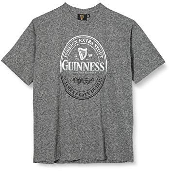 Guinness BLK Guin Stamp Grindle R/N T T-Shirt, Gris (Grey Grey), XXL Homme