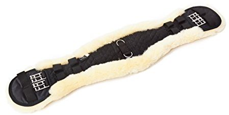 Engel Reitsport | Lammfell Sattelgurt Dressur Kurzgurt Konturgurt EGURT-60-SCH-MED schwarz/med. 24 60cm