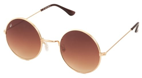 KISS TEASHADES Sonnenbrille für Herren und Damen – John Lennon & Ozzy Hippie Vintage Retro – Leichte Runde Metallfassung mit UV400 Gläsern – Ikonisches Design für Boho, Künstlerische Outfits