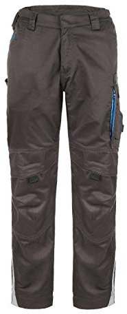 TMG | Arbeitshose Elegance für Herren, Bundhose mit Kniepolster & Reflektorstreifen, graue Cargohose, robust | Gr. 44
