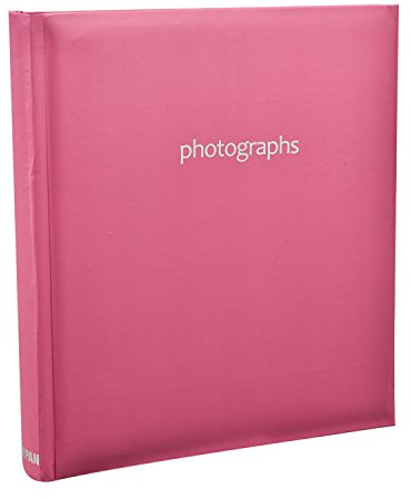 ARPAN 5x7 Slip In Memo Photo Album for 120 Photos, Bookbound Album with Memo Space, PVC Dust Jacket (Hot Pink)