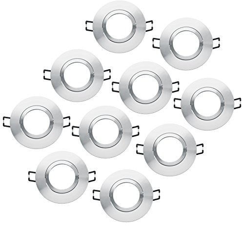 Einbaurahmen schwenkbar mit Druckring Chrom poliert 10 Stück
