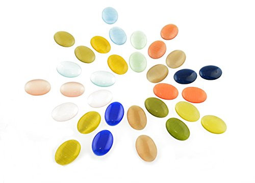 10 cabochon Cateye Verre Dans couleur Mix, 14 x 10 mm de Vintage Parts Bijoux DIY