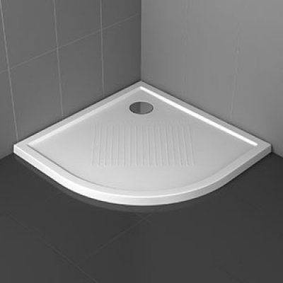 Piatto doccia in acrilico angolare 80x80 cm. - spessore 4,5 cm. senza piletta