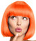 Bob Perücke Wig Cabaret Pagenkopf Pagen Charleston Perücken für Karneval/Fasching & Motto Party - 13 FARBEN (Orange.)