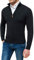 Evoga Maglione Pullover Uomo Invernale Casual Golf Cardigan con Cerniera (XXL, Nero)