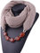 MoreChioce Damen Schlauchschal,Ethno Stil Halskette Anhänger Schal Musselintuch Ring Halsschmuck Loop Schal Set Halstuch Winterschal,Kaffee