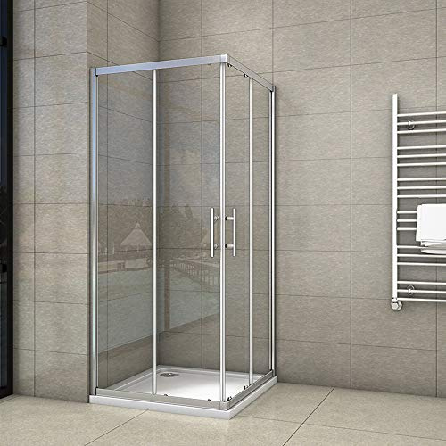 800x800x1850mm Sliding Doors Corner Entry Shower Enclosure Glass Screen Cubicles
