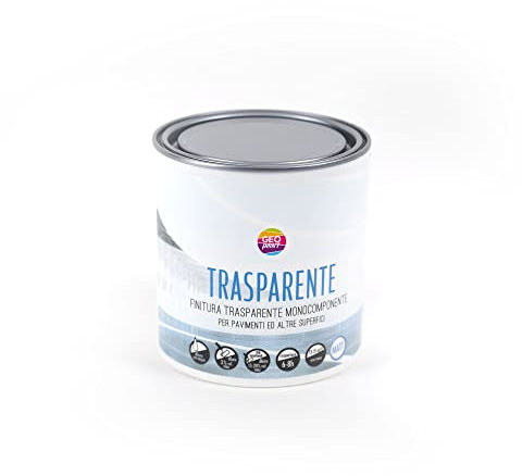 TRASPARENTE - Vernice poliuretanica all'acqua monocomponente lucida o satinata per pavimenti e superfici in genere 0,750/2,5 Litri Facile da applicare (0,75, Lucido)