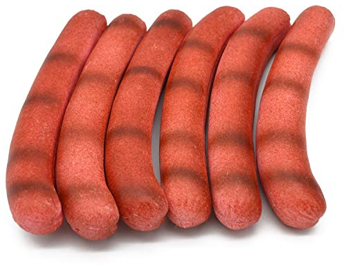 6 Bratwürstchen Attrappen aus Kunststoff Lebensmittelattrappe Fake Food Wurst Nachbildung Requisite