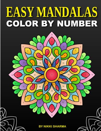 Easy Mandalas Color by Number: Coloring Book for Kids Ages 4-8