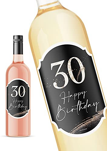 JoliCoon Etiquette Bouteille Cadeau Anniversaire 30 Ans - Happy Birthday
