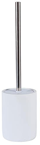 Harbour Housewares Resin Toilet Brush - Pack of 1 - Round Toilet Bowl Brush & Holder Bathroom Deep Cleaning Scrub Brush Set
