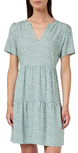 ONLY Onlzally Life S/S Thea Noos - Robe Femme Robe Courte Vert/Blanc L 100% Viscose