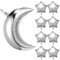Prasacco Folienballon aus Aluminium, 9 Stück Silber Stern Mond Luftballons Set Ballon-Dekoration Großer Stern und Mond Ballon Folienballon für Hochzeitsdeko Geburtstagsdeko Valentinstag Party Deko