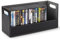 Stock Your Home DVD Storage Box, Movie Shelf Organizer for Blu-Ray, Video Game Cases, CDs, VHS Tape Display Stand, Disc Holder Can Store Up to 28 DVDs, Faux Leather (Black)