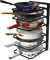 Supfirm Estante multifuncional ajustable de 6 niveles para gabinete, organizador de encimera, organizador de ollas para organización y almacenamiento de cocina, organizador de tapa de olla (negro)