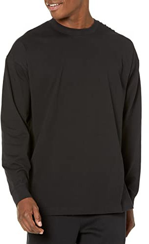 Amazon Essentials Camiseta de talla grande de manga larga, algodón orgánico Hombre, Negro, XXL