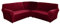 YOPOIY Velvet Sofabezug Ecksofa, 3 Stück Sofabezug l Form Stretch 5 Sitz Couchbezug Weich Waschbar Möbel Protector für 5 Sitzer Sofa -rot-Einheitsgröße