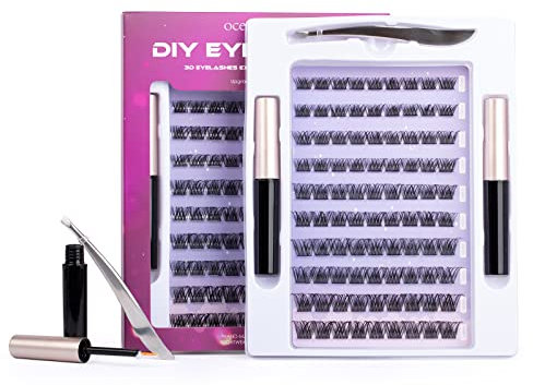 Extensions de cils individuels doux et naturels faciles à utiliser - Colle transparente - 10 à 16 mm C CC D