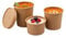 Bag Market | 50 x Biodegradable Brown Kraft Soup Containers with Lids | Ice Cream, Pots, Tubs, Takeaway (8oz / 227ml)