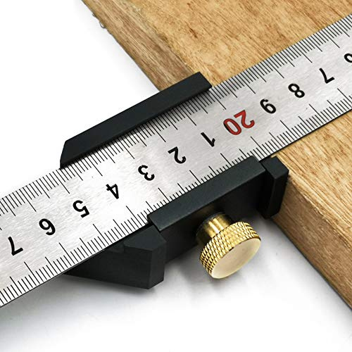 Aluminum Alloy Angle Scribe Woodworking Scriber, Steel Ruler Positioning Block, Woodworking 45 90 Angle Line Marking Scriber Gauge, Line Scriber Gauge for Carpentry DIY Measuring Tools