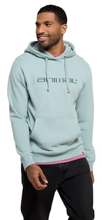 Animal Driver Mens Cotton Logo Hoodie - Relaxed Fit Sweathsirt with Adjustable Hood - Beach, Outdoors, Holiday & Hiking Pale Blue L