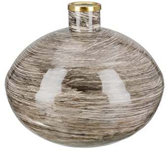 GILDE Vase Blumenvase aus Metall - Deko Wohnzimmer Geschenk für Frauen Geburtstag Muttertag - Farbe braun Gold Höhe 20 cm