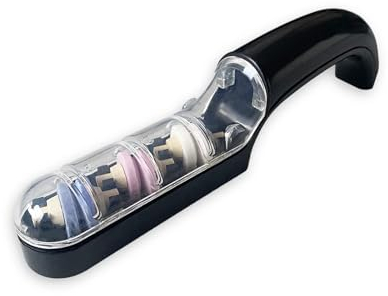 Affilacoltelli Professionale 3 in 1 | Affilatore Manuale per Coltelli da Cucina, Forbici e da Giardino | Sistema a 3 Fasi con Mole in Ceramica per Affilatura Rapida e Sicura