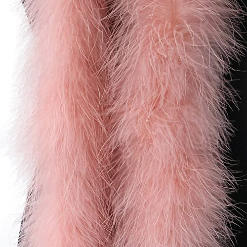 2M Flauschige Federboa für Handwerk Hochzeit Kostüm Bühnendekoration Fuzzy Feathers Boas Trim Stripe DIY Plume 50Gram-Shrimp Pink,50G