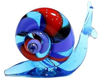 Figuras en miniatura de caracol de cristal de Murano hechas a mano, adornos, colección de artesanía de animales bonitos, decoración de jardín for el hogar, regalos de Año Nuevo for niños ( Color : Dee